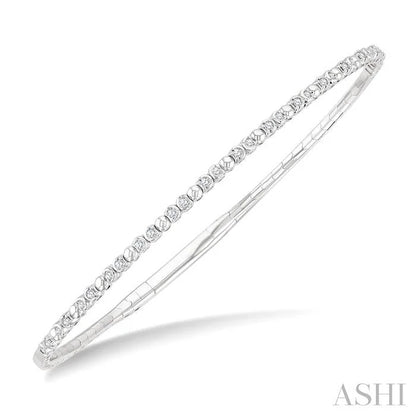 Diamond Halfway Bezel Bubble Flex Bangle