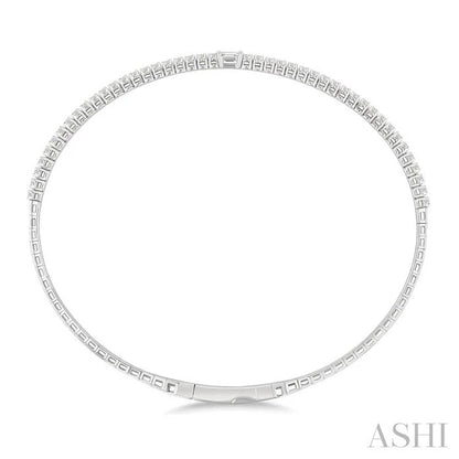 Diamond Halfway Baguette Center Flex Bangle