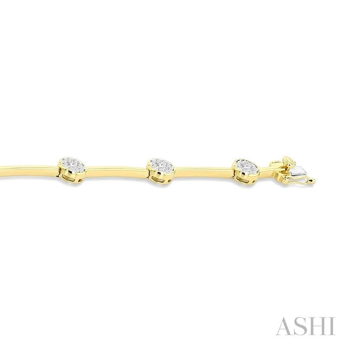 Round Shape Bar Link Lovebright Diamond Bracelet