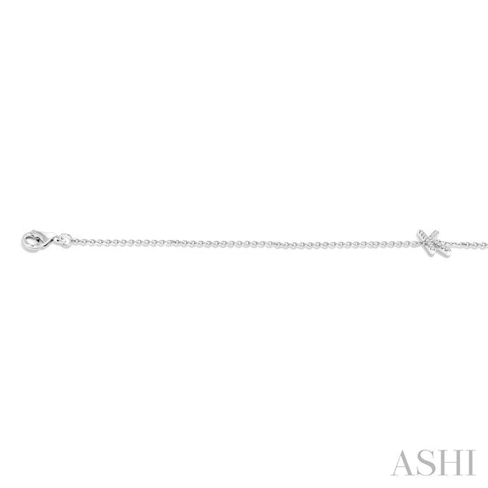 Block 'K' Initial Diamond Chain Bracelet