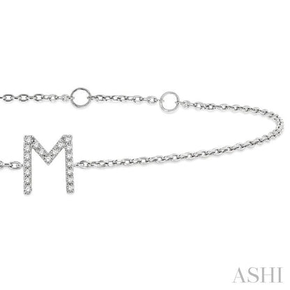 Block 'M' Initial Diamond Chain Bracelet