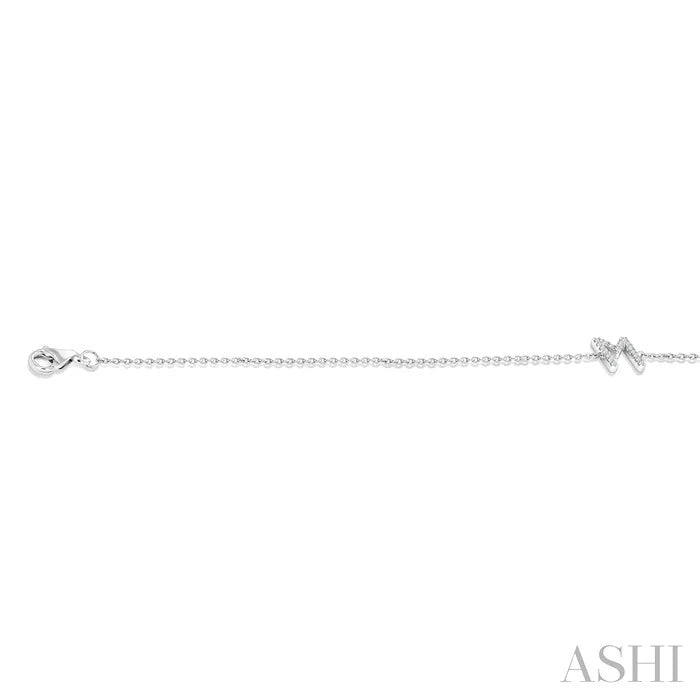 Block 'M' Initial Diamond Chain Bracelet
