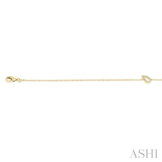 Block 'D' Initial Diamond Chain Bracelet