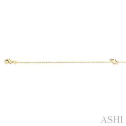 Block 'D' Initial Diamond Chain Bracelet