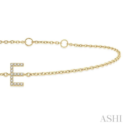 Block 'E' Initial Diamond Chain Bracelet