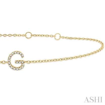 Block 'G' Initial Diamond Chain Bracelet