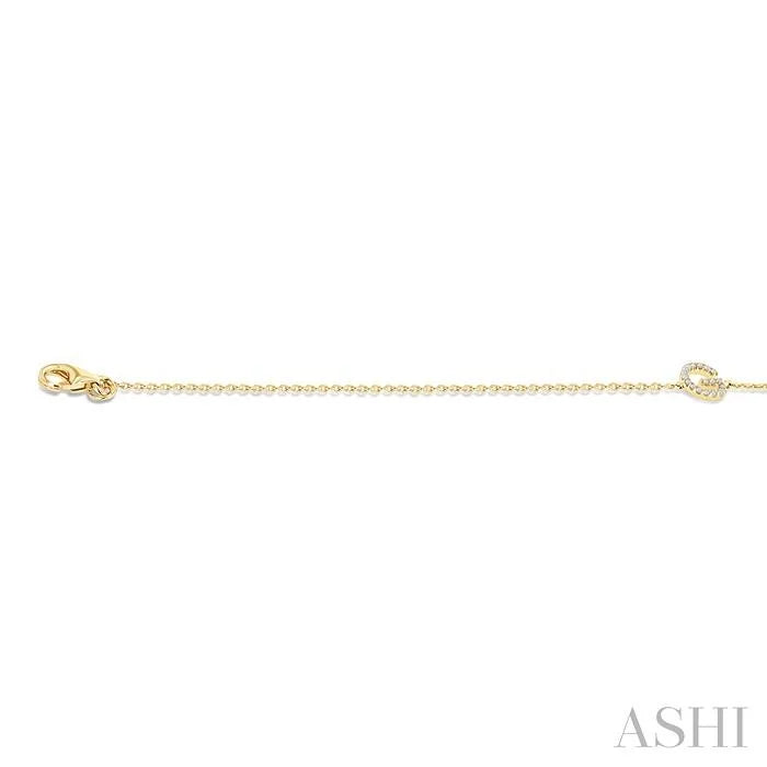 Block 'G' Initial Diamond Chain Bracelet
