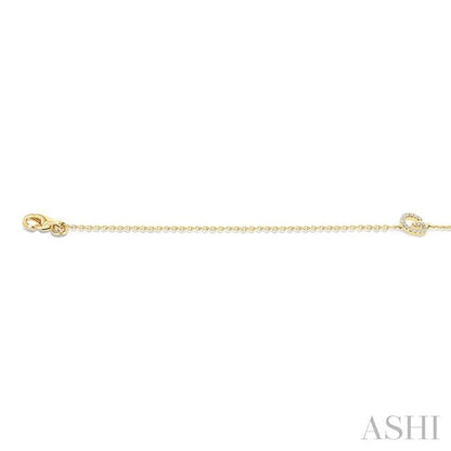 Block 'G' Initial Diamond Chain Bracelet