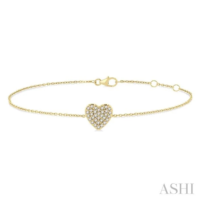 Heart Shape Petite Diamond Fashion Chain Bracelet