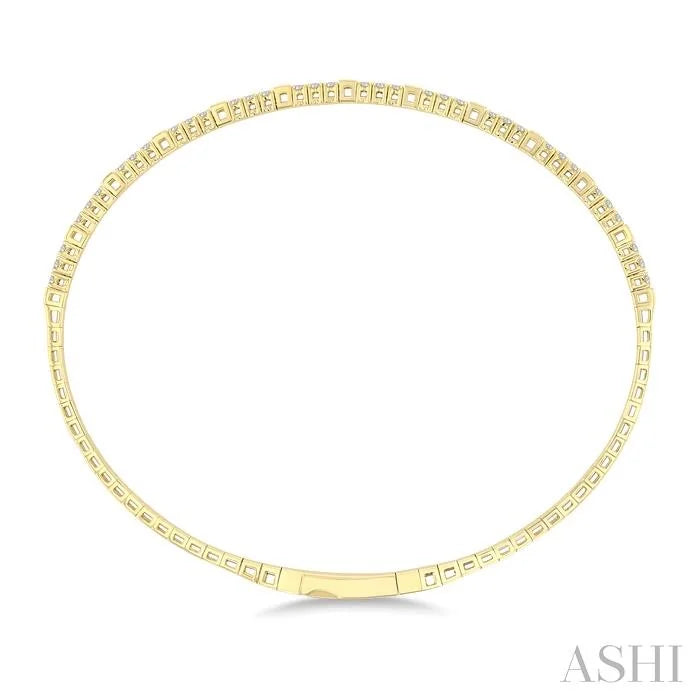 Diamond Halfway Square Flex Bangle