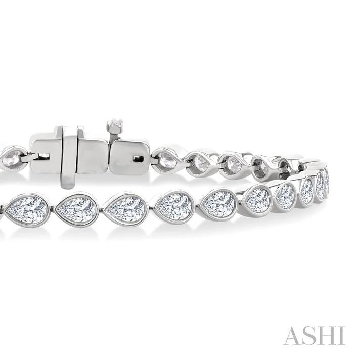 Pear Shape East-West Bezel Set Diamond Tennis Bracelet