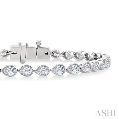 Pear Shape East-West Bezel Set Diamond Tennis Bracelet