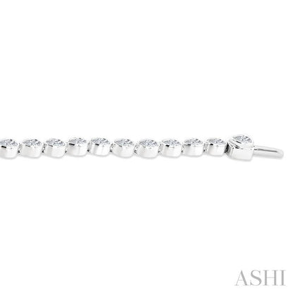 Pear Shape East-West Bezel Set Diamond Tennis Bracelet