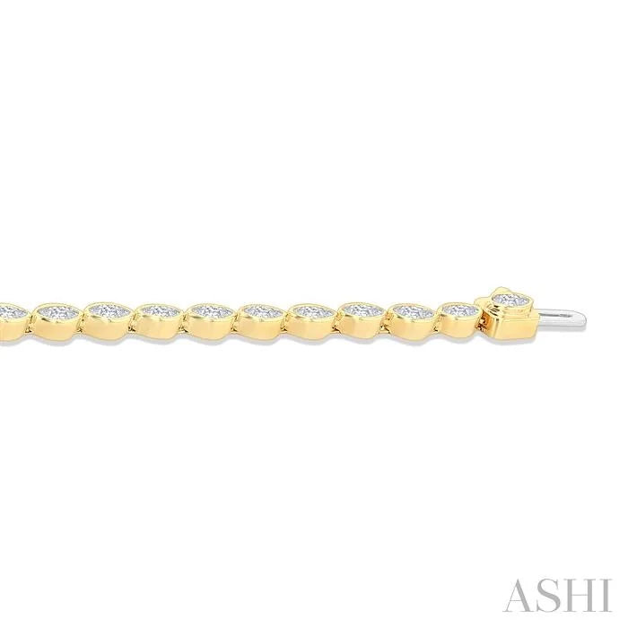 Marquise Shape East-West Bezel Set Diamond Tennis Bracelet