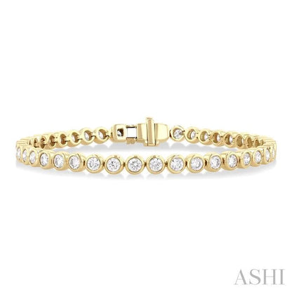 Round Shape Bezel Set Diamond Tennis Bracelet