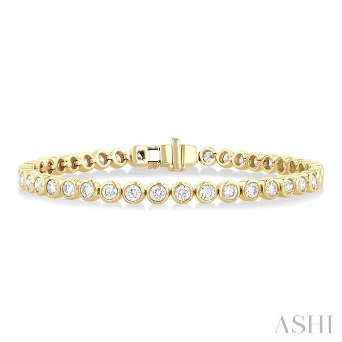 Round Shape Bezel Set Diamond Tennis Bracelet