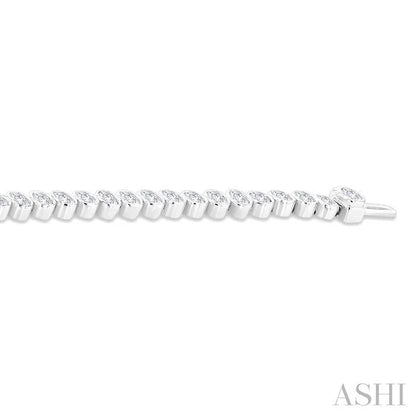 Oval Shape North-South Bezel Set Diamond Tennis Bracelet