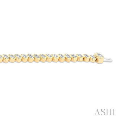 Oval Shape North-South Bezel Set Diamond Tennis Bracelet