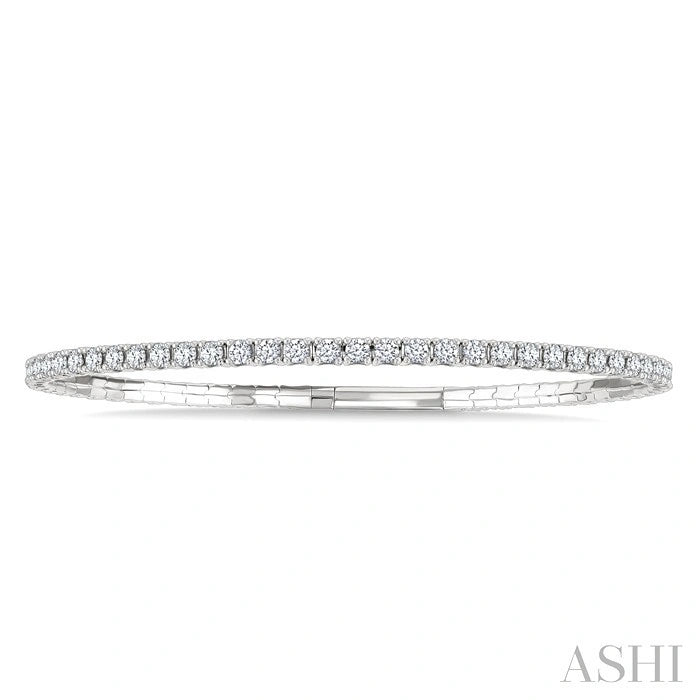 Diamond Halfway Straight Flex Bangle