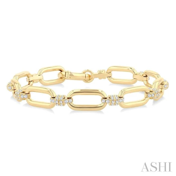 Aeris Gold Paperclip Diamond Fashion Bracelet
