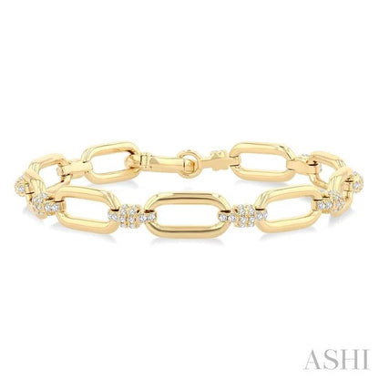 Aeris Gold Paperclip Diamond Fashion Bracelet