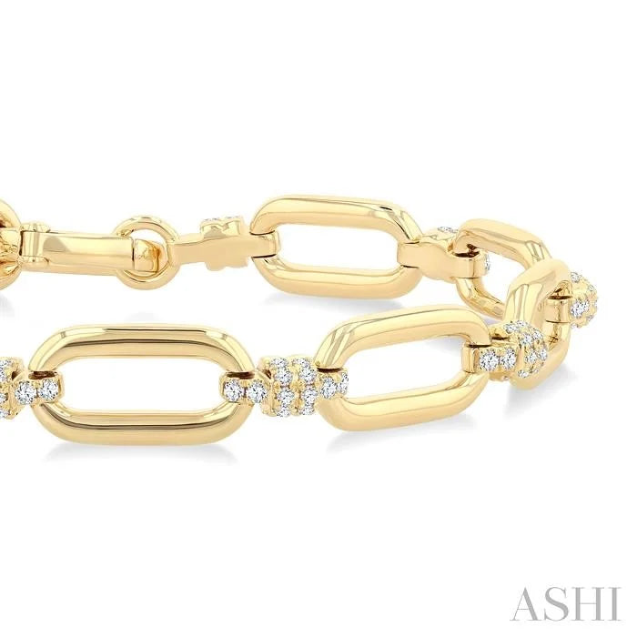 Aeris Gold Paperclip Diamond Fashion Bracelet