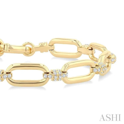 Aeris Gold Paperclip Diamond Fashion Bracelet