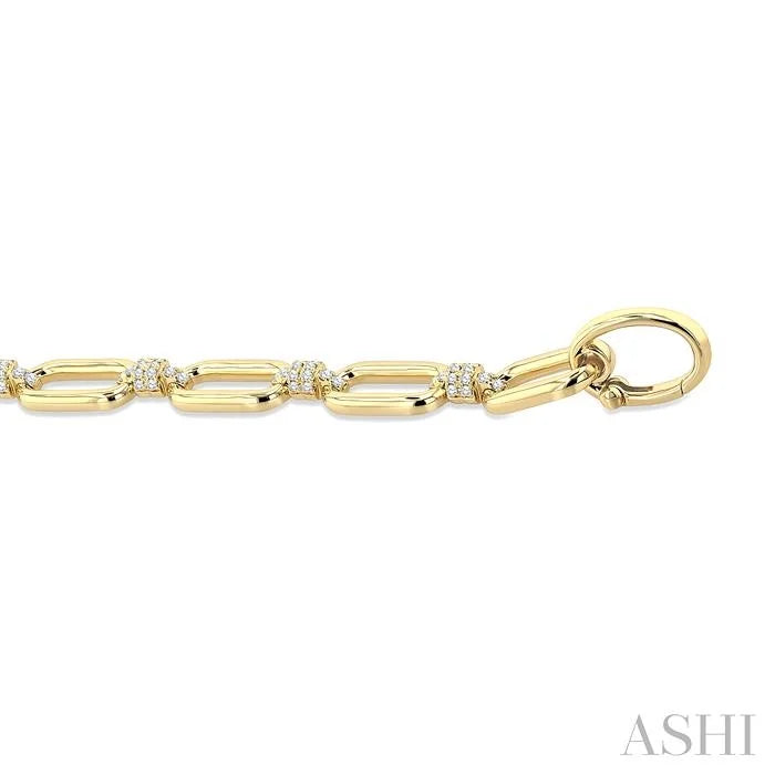 Aeris Gold Paperclip Diamond Fashion Bracelet