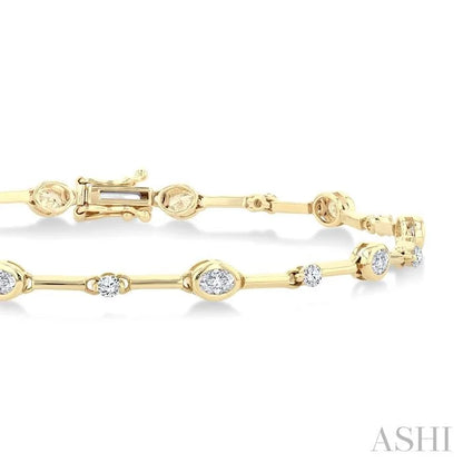 Oval Shape Bezel Set Diamond Bracelet