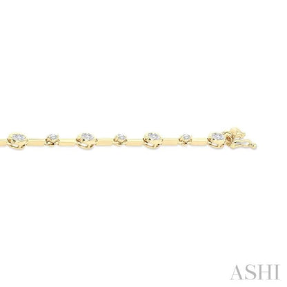 Oval Shape Bezel Set Diamond Bracelet