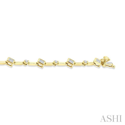 Princess Shape Bezel Set Diamond Bracelet