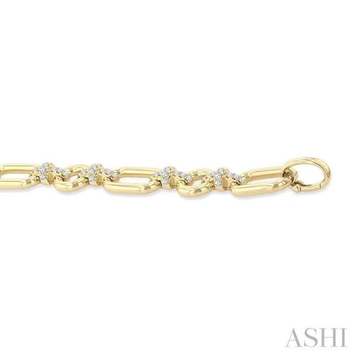 Aeris Gold Bold Link Diamond Fashion Bracelet