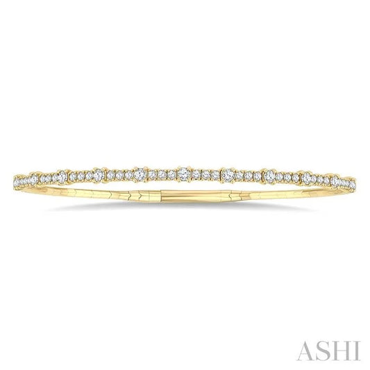 Halfway Diamond Prong-Set Flex Bangle