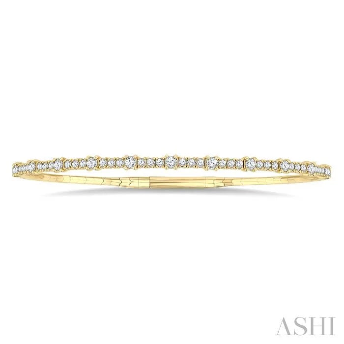 Halfway Diamond Prong-Set Flex Bangle