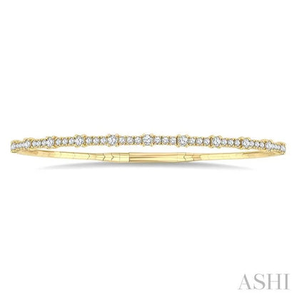 Halfway Diamond Prong-Set Flex Bangle