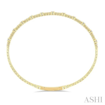 Halfway Diamond Prong-Set Flex Bangle
