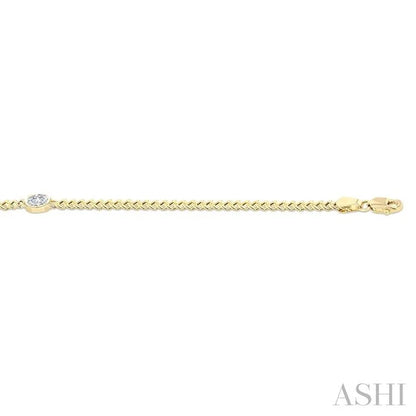 Oval Shape Curb Diamond Fashion Bracelet