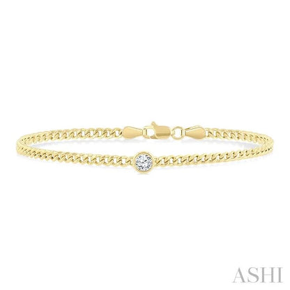 Round Shape Curb Diamond Fashion Bracelet