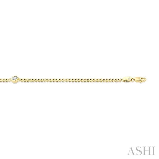 Round Shape Curb Diamond Fashion Bracelet