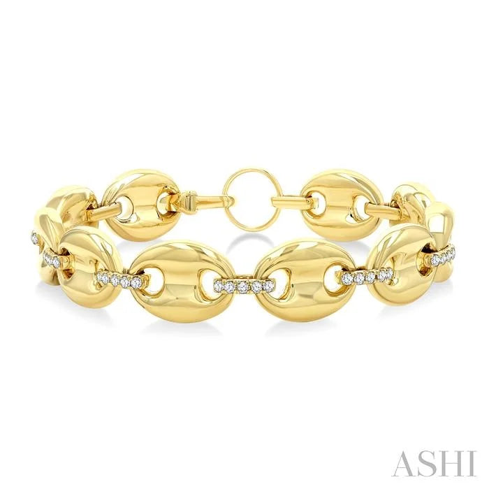 Aeris Gold Bold Mariner Link Diamond Fashion Bracelet