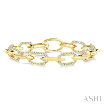 Aeris Gold Hexagon Shape Link Diamond Fashion Bracelet