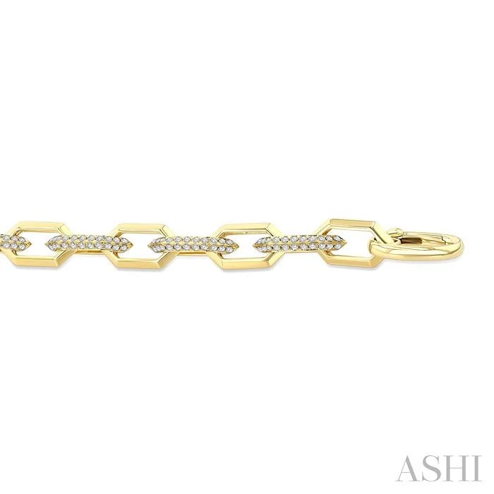 Aeris Gold Hexagon Shape Link Diamond Fashion Bracelet