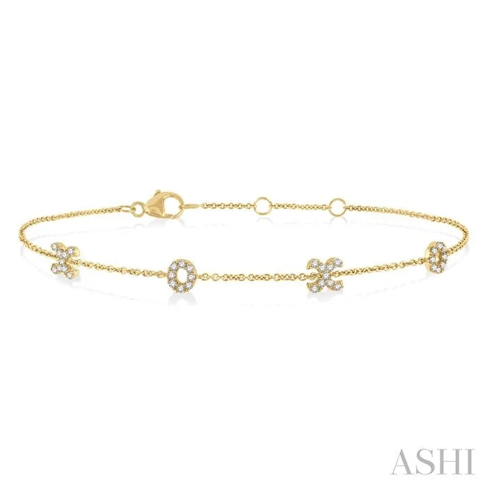 X & O Diamond Station Chain Bracelet