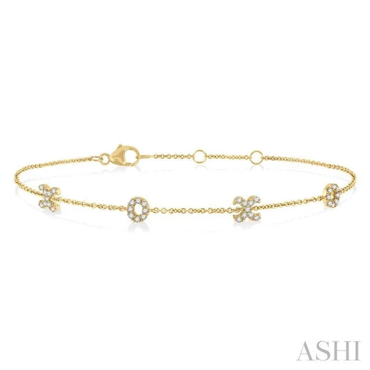 X & O Diamond Station Chain Bracelet