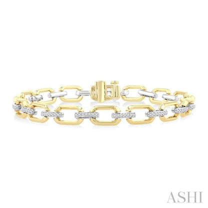 Bold Octagon Shape Link Diamond Fashion Bracelet