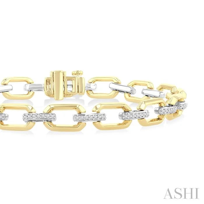 Bold Octagon Shape Link Diamond Fashion Bracelet