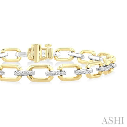 Bold Octagon Shape Link Diamond Fashion Bracelet