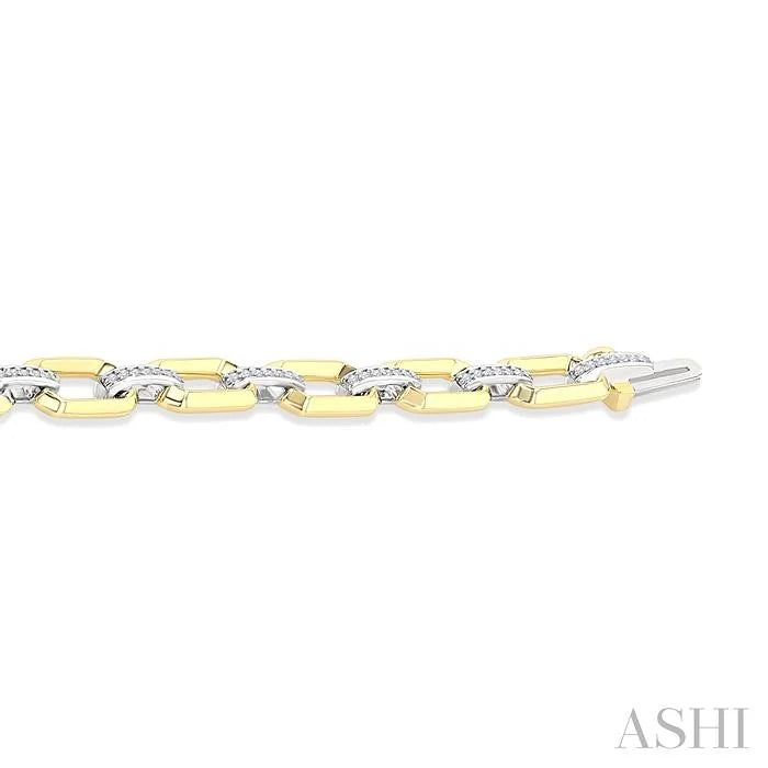 Bold Octagon Shape Link Diamond Fashion Bracelet