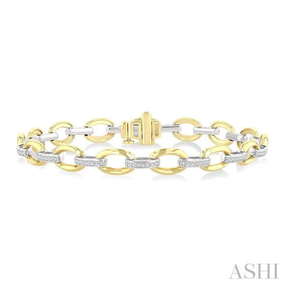 Bold Oval Shape Link Diamond Fashion Bracelet