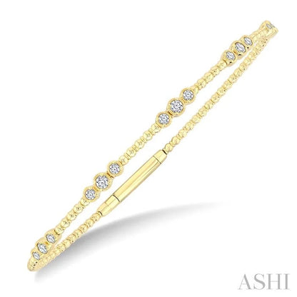 3 Stone Bezel Diamond Flex Bangle